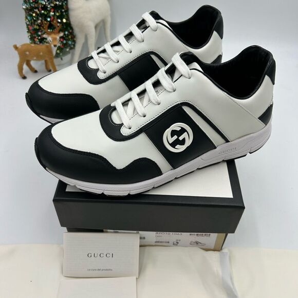 Women’s Gucci interlocking G leather low top sneakers size 39 made in Italy - Picture 1 of 9